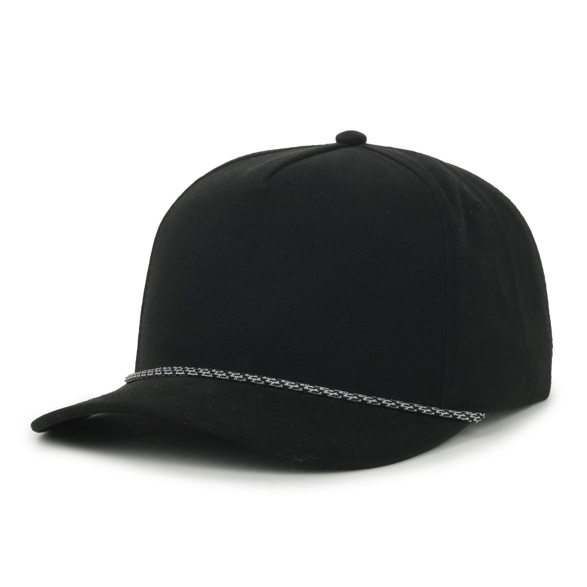 Legendary Headwear Growler Brushed Cotton Canvas Mesh Back Trucker Cap - Black
