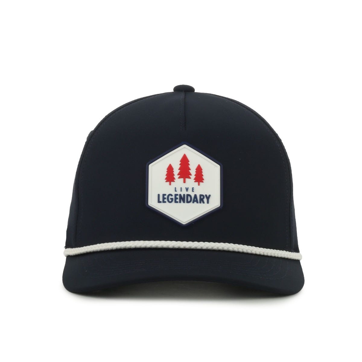 Legendary Headwear Kingston Grove Structured Rope Snapback Cap with Patch - Americana Patch/navy