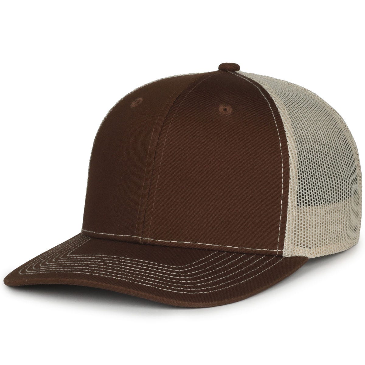 Legendary Headwear Legend-91 Structured Mesh Back Trucker Cap - Brown/khaki