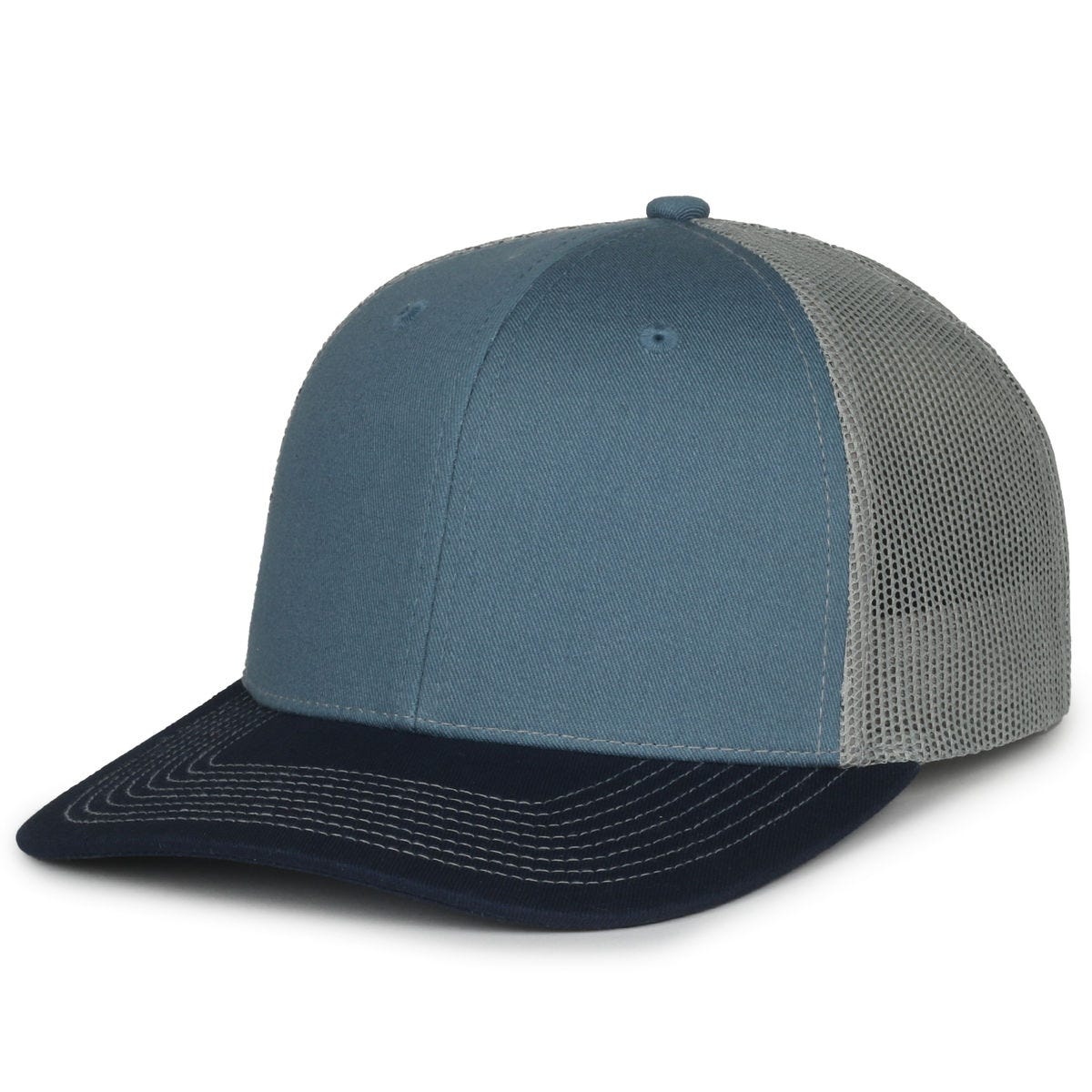 Legendary Headwear Legend-91 Structured Mesh Back Trucker Cap - Slate Blue/grey/navy