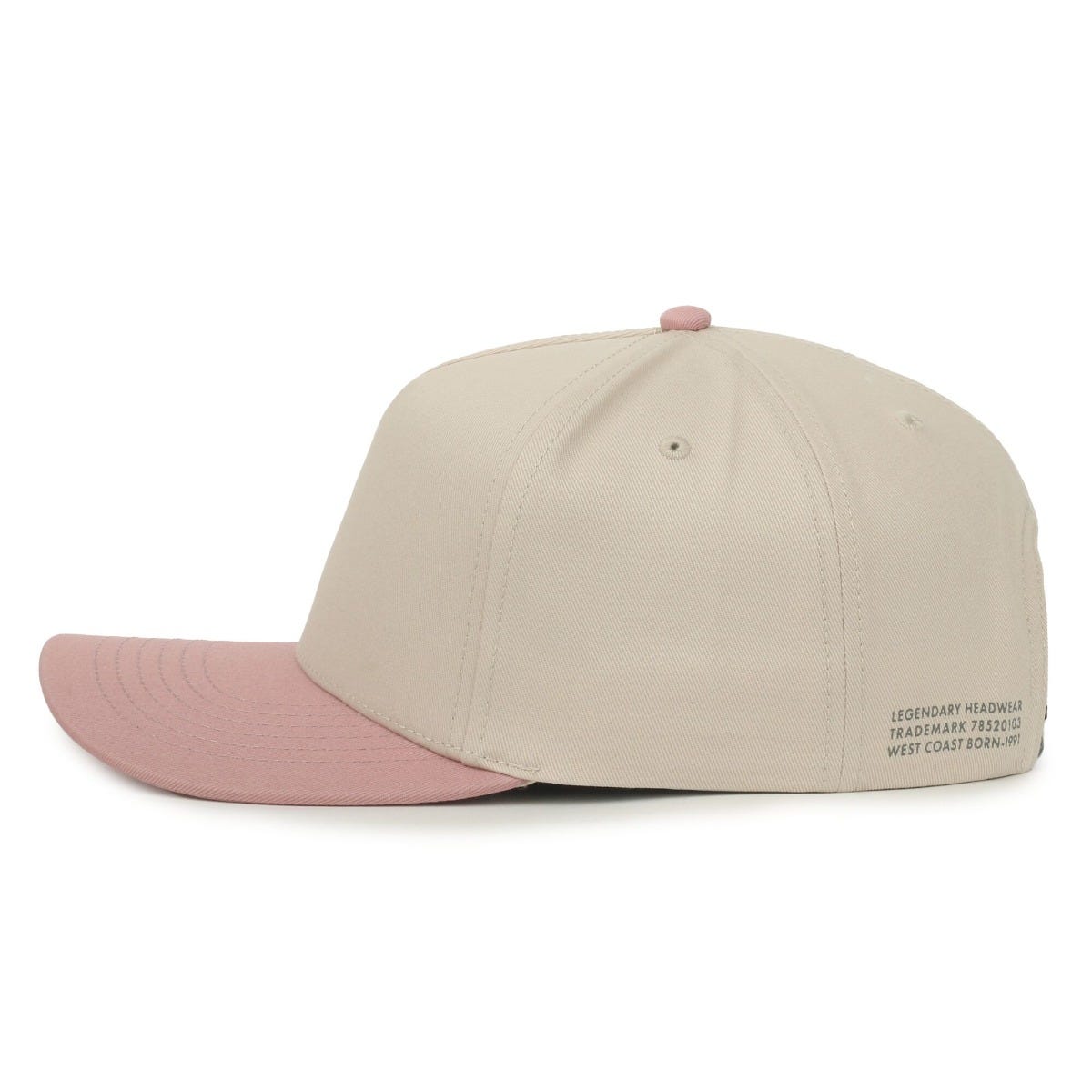 Legendary Headwear Palmetto Cotton Twill Structured Snapback Cap - Stone/rose