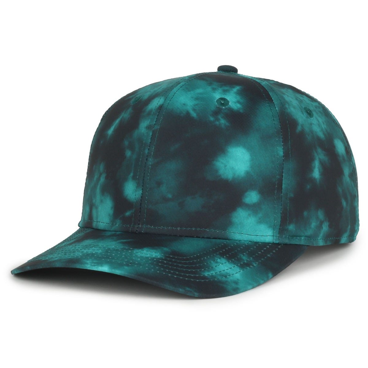 Legendary Headwear Quiver Sublimated Print Structured Snapback Cap - Tie Dye/black and Teal