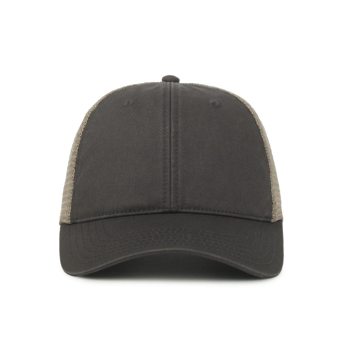 Legendary Headwear Sandbar Washed Cotton Twill Mesh Back Trucker Cap - Dark Grey/tea Stain