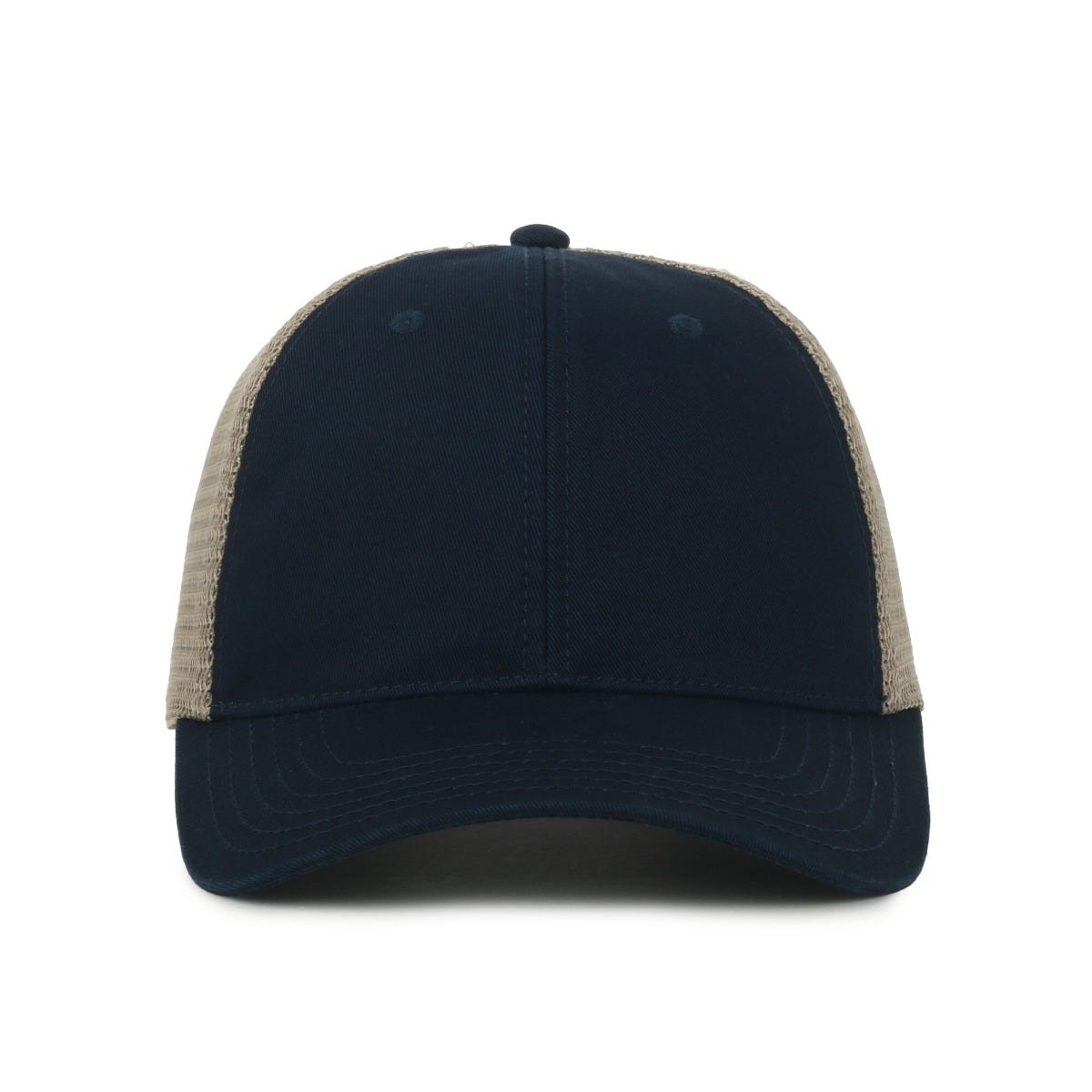 Legendary Headwear Sandbar Washed Cotton Twill Mesh Back Trucker Cap - Navy/tea Stain