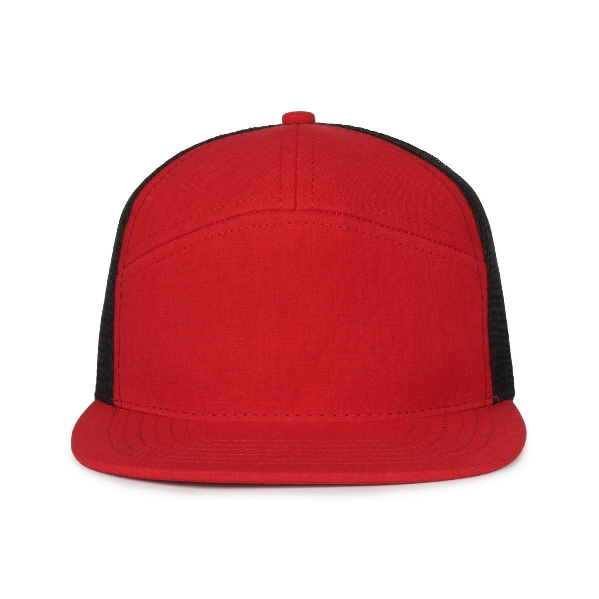 Legendary Headwear Split-7 7-panel Mesh Back Snapback Cap - Red/black