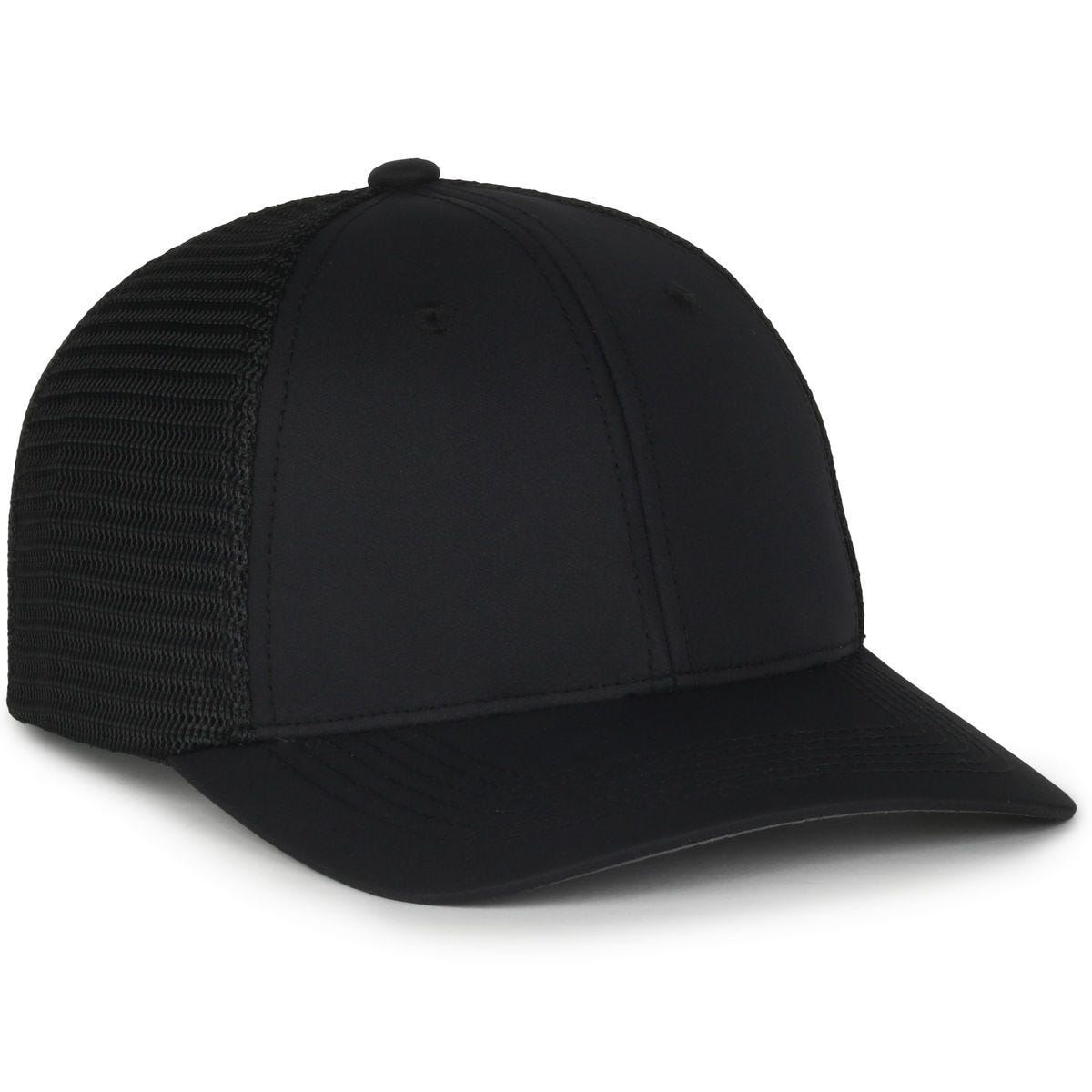 Legendary Headwear Uppers Greenline Recycled Mesh Back Trucker Cap - Black/black