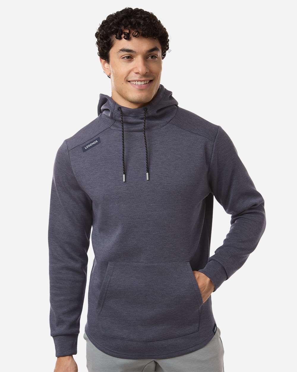 Legends Swm00j007 Men’s Hawthorne Tech Hooded Sweatshirt - Navy Heather
