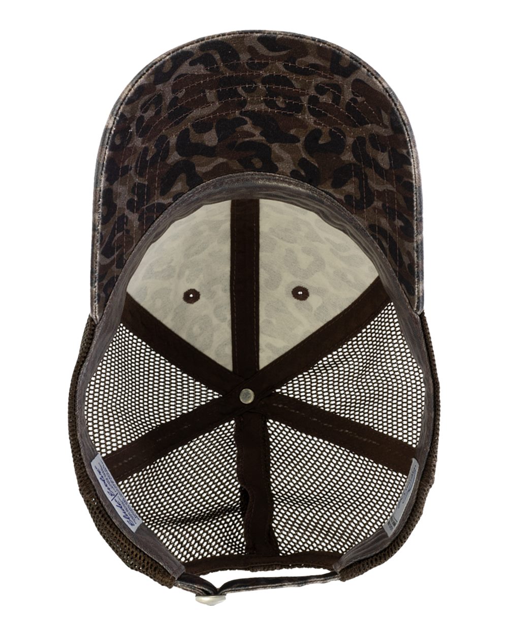 Leopard Camo/ Brown Women's Peached Twill Mesh Back Cap - ANNIE