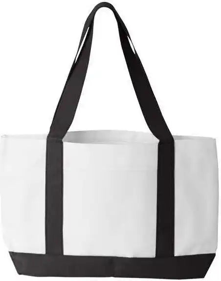 Liberty Bags 7002 P&o Cruiser Tote - White Black - one Size Fits Most