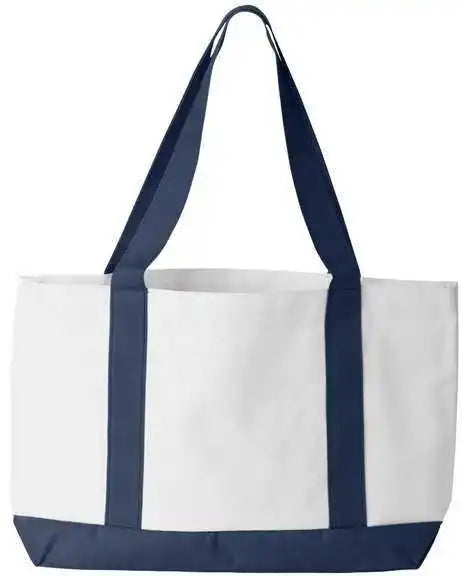 Liberty Bags 7002 P&amp;o Cruiser Tote White Navy / one Size Fits Most
