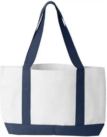 Liberty Bags 7002 P&o Cruiser Tote White Navy / one Size Fits Most