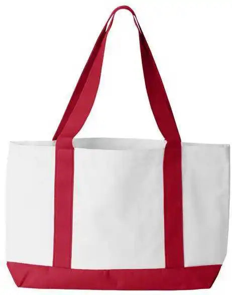 Liberty Bags 7002 P&amp;o Cruiser Tote - White Red - one Size Fits Most