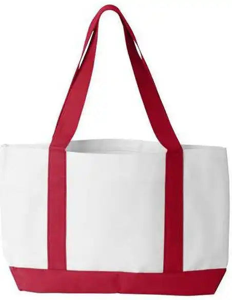 Liberty Bags 7002 P&o Cruiser Tote - White Red - one Size Fits Most