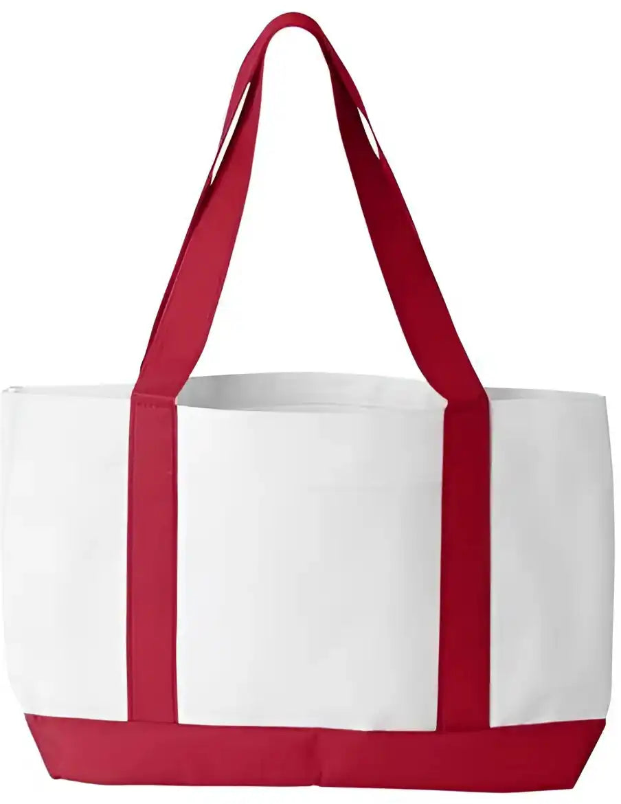 Liberty Bags 7002 P&o Cruiser Tote White Red / one Size Fits Most