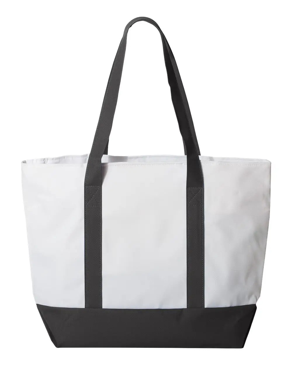 Liberty Bags 7006 Bay View Giant Zippered Tote - White Black - one Size Fits Most