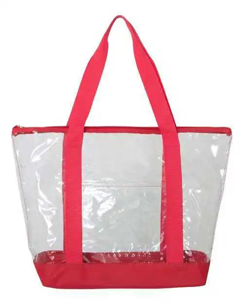 Liberty Bags 7009 Clear Boat Tote - Red - one Size Fits Most