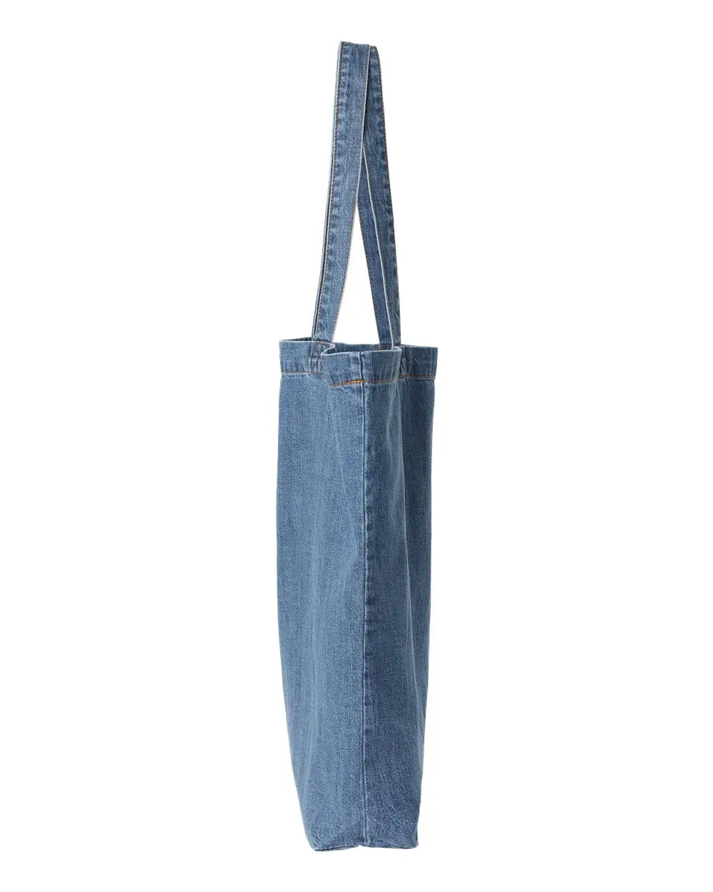 Liberty Bags 7761 Cotton Denim Gusseted Tote Bag - a - Light Blue