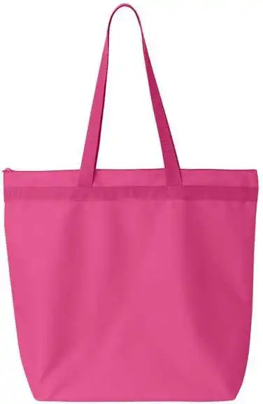 Liberty Bags 8802 Recycled Zipper Tote - Hot Pink - one Size Fits Most