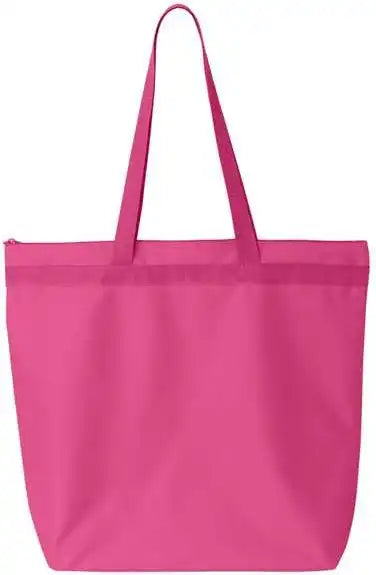 Liberty Bags 8802 Recycled Zipper Tote - Hot Pink - one Size Fits Most