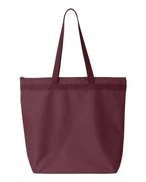Liberty Bags 8802 Recycled Zipper Tote - Maroon - one Size Fits Most