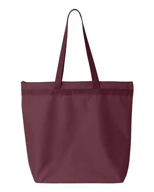 Liberty Bags 8802 Recycled Zipper Tote - Maroon - one Size Fits Most