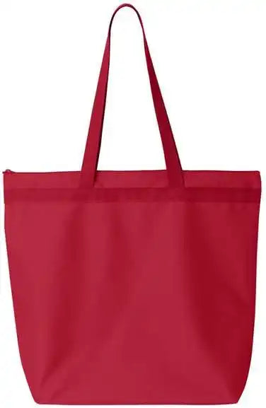 Liberty Bags 8802 Recycled Zipper Tote - Red - one Size Fits Most