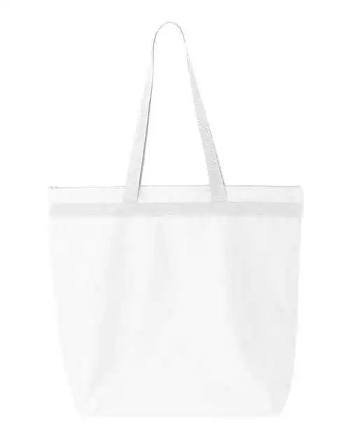 Liberty Bags 8802 Recycled Zipper Tote - White - one Size Fits Most