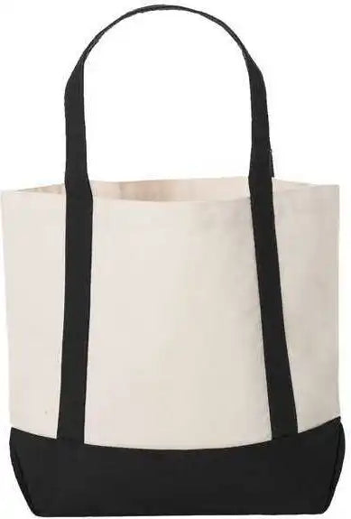 Liberty Bags 8867 Seaside Boater Tote - Natural Black - one Size Fits Most
