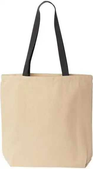 Liberty Bags 8868 Natural Tote with Contrast Color Handles Black / one Size Fits Most