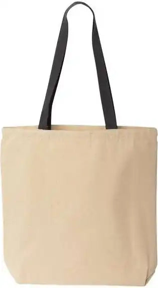 Liberty Bags 8868 Natural Tote with Contrast Color Handles Black / one Size Fits Most