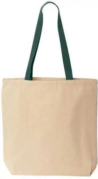 Liberty Bags 8868 Natural Tote with Contrast Color Handles Forest / one Size Fits Most