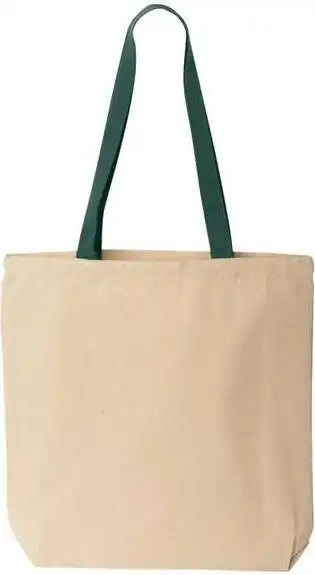 Liberty Bags 8868 Natural Tote with Contrast Color Handles Forest / one Size Fits Most