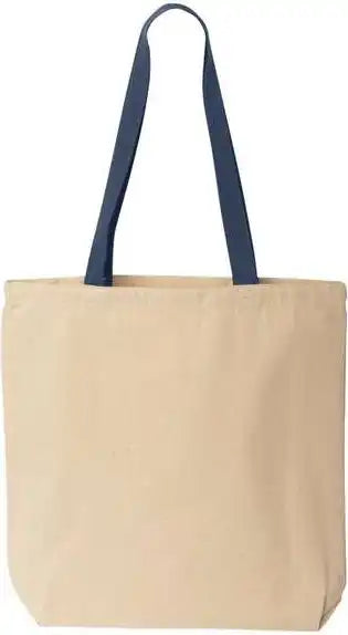 Liberty Bags 8868 Natural Tote with Contrast Color Handles Navy Ivory / one Size Fits Most