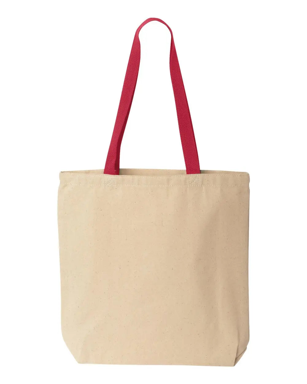 Liberty Bags 8868 Natural Tote with Contrast-color Handles - Red