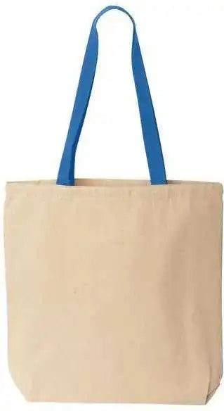 Liberty Bags 8868 Natural Tote with Contrast Color Handles Royal / one Size Fits Most