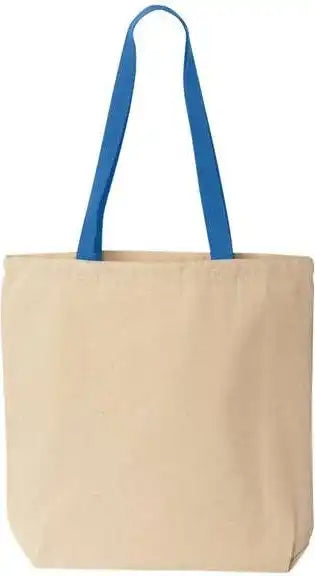 Liberty Bags 8868 Natural Tote with Contrast Color Handles Royal / one Size Fits Most
