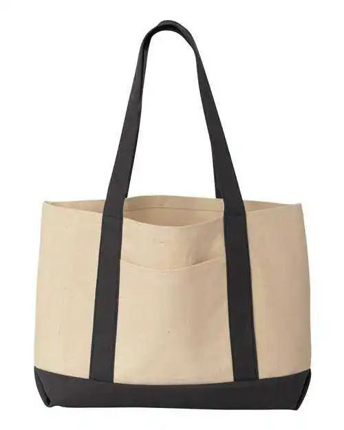 Liberty Bags 8869 Leeward Boater Tote Natural Black / one Size Fits Most