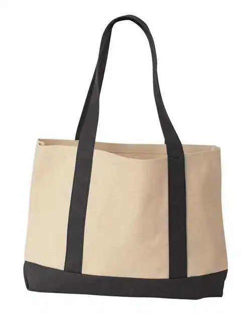 Liberty Bags 8869 Leeward Boater Tote Natural Black / one Size Fits Most