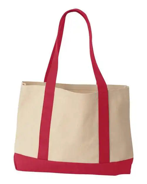 Liberty Bags 8869 Leeward Boater Tote - Natural Red - Ivory / one Size Fits Most