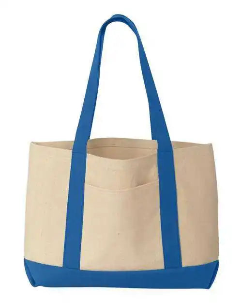 Liberty Bags 8869 Leeward Boater Tote - Natural Royal - one Size Fits Most