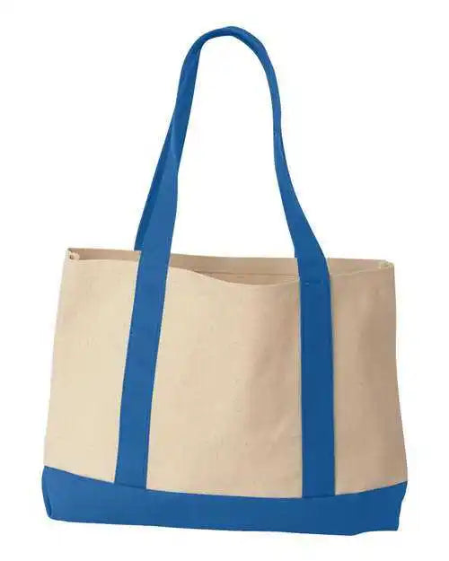 Liberty Bags 8869 Leeward Boater Tote - Natural Royal - one Size Fits Most