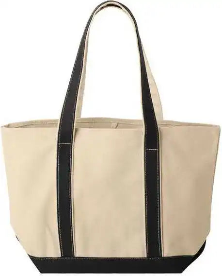 Liberty Bags 8871 Large Boater Tote Natural Black / one Size Fits Most