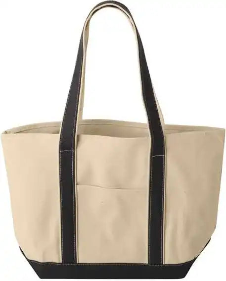 Liberty Bags 8871 Large Boater Tote Natural Black / one Size Fits Most