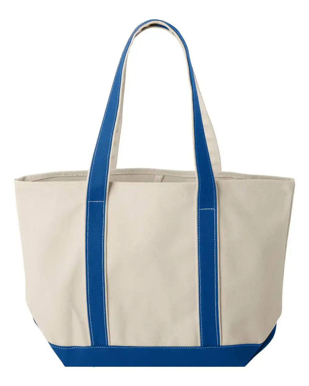 Liberty Bags 8871 Windward Large Cotton Canvas Classic Resort Tote - Natural Royal - Natural/ / Osfa