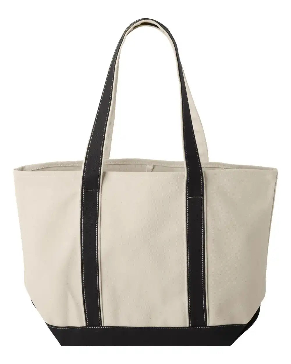 Liberty Bags 8871 Windward Large Cotton Canvas Classic Resort Tote - Natural Black - Natural/ / Osfa