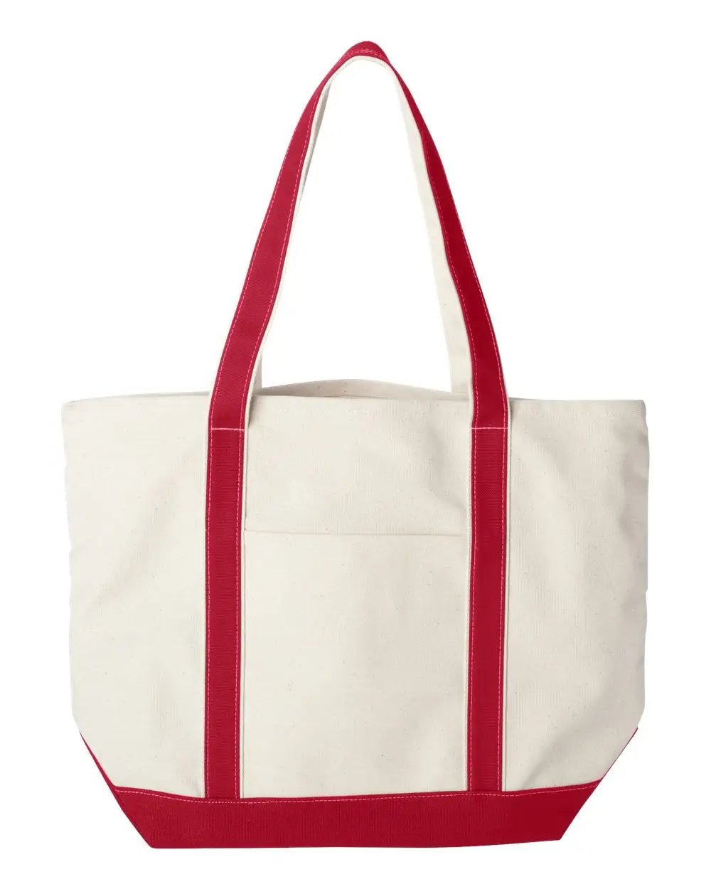 Liberty Bags 8872 Carmel Classic Xl Cotton Canvas Resort Tote - Natural Red - Ivory / one Size Fits Most