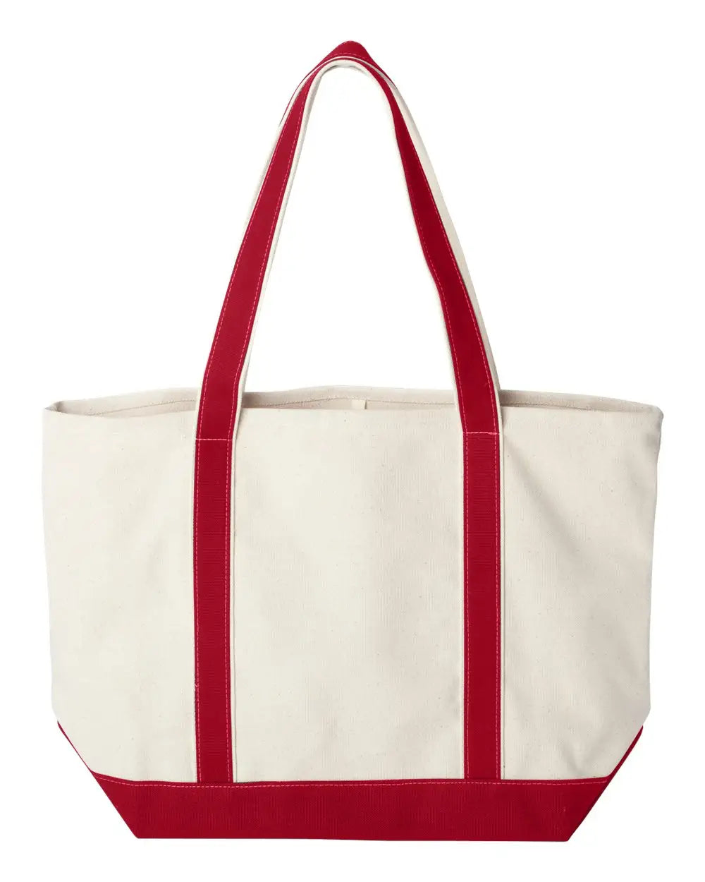 Liberty Bags 8872 Carmel Classic Xl Cotton Canvas Resort Tote - Natural Red - Ivory / one Size Fits Most