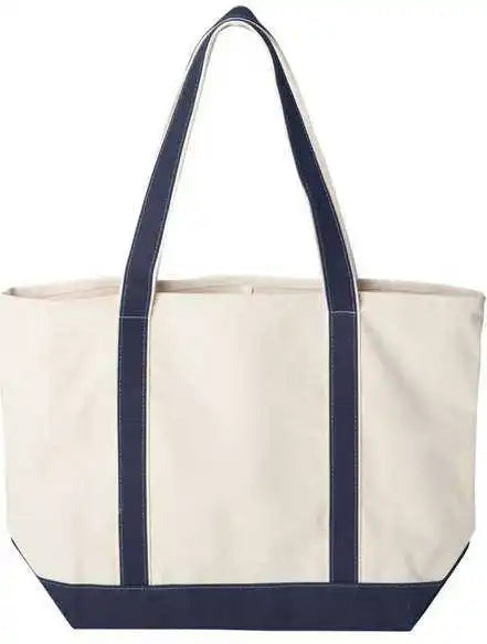 Liberty Bags 8872 x Large Boater Tote Natural Navy Ivory / one Size Fits Most