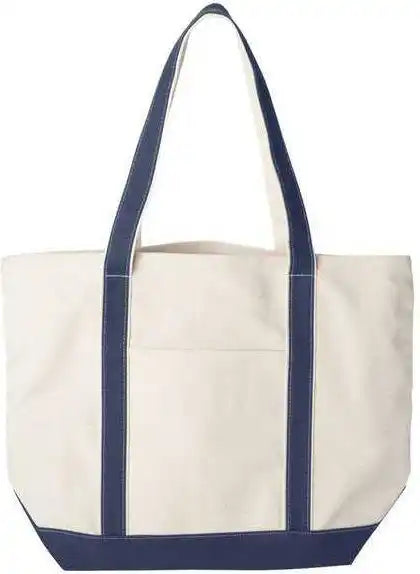 Liberty Bags 8872 x Large Boater Tote Natural Navy Ivory / one Size Fits Most