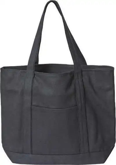 Liberty Bags 8873 X-large Boater Tote with Zippered Closure - Black - one Size Fits Most